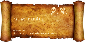 Pilát Mihály névjegykártya